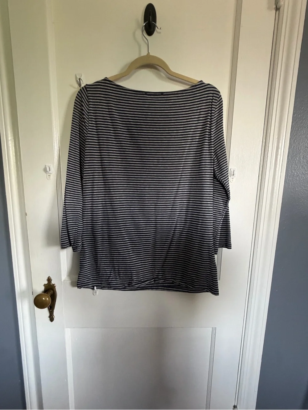 Michael Kors Navy & Gray Striped Long-Sleeve Top